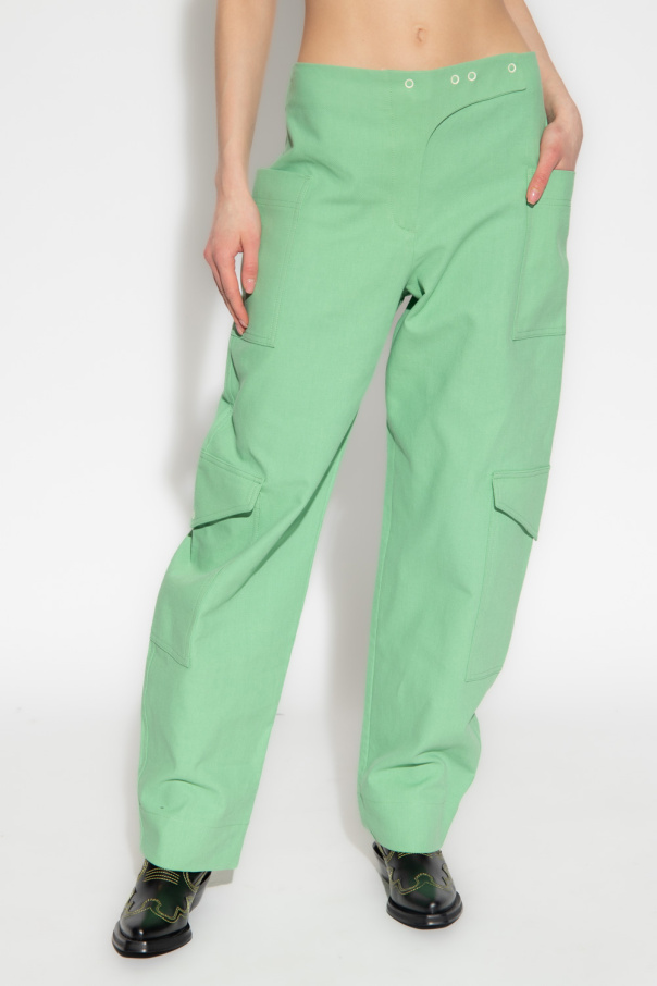 【関税＆送料込み】Ganni Organic Cotton Cargo Trousers GANNI Off-White Angi Cargo Pants | Garmentory
